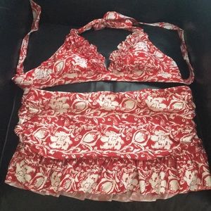 Kenneth Cole Bikini Red/White Size L